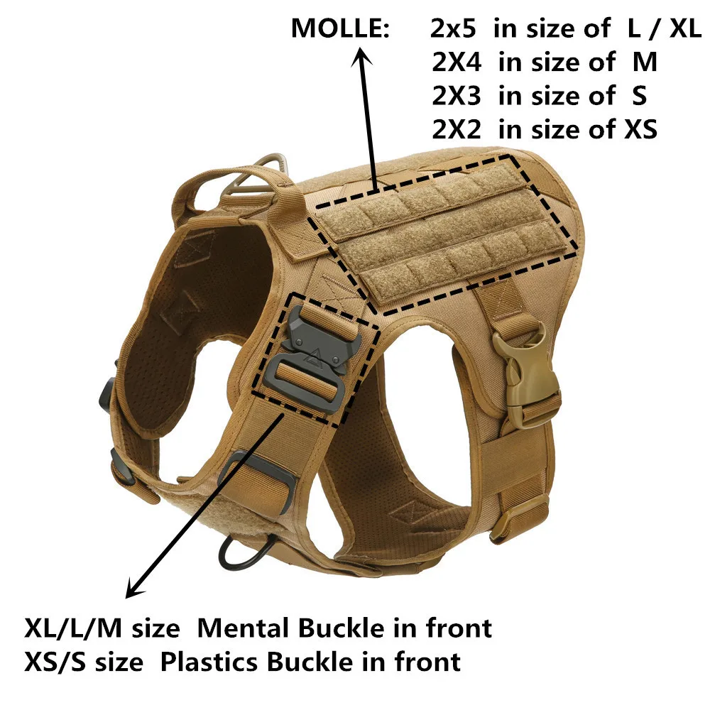 MXSLEUT водонепроницаемый 1050D нейлон Molle система тактическая дрессировка для собак Военная жгут для собак охотничий жилет для собак Полицейская собака K9 жгут - Цвет: Tan