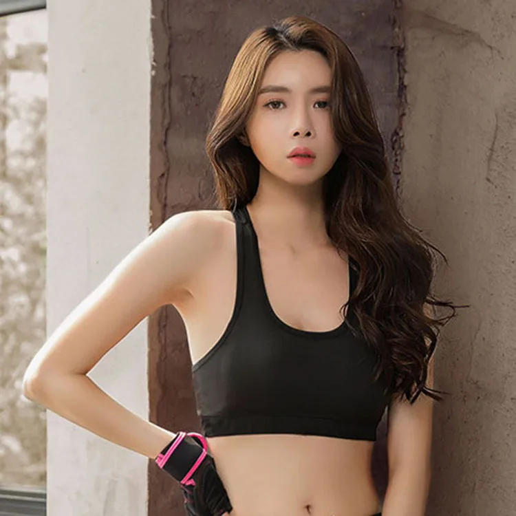 Letter anti-shock and no-trace running bra quick-drying large-code body-building lady vest Gym Shirt Vest