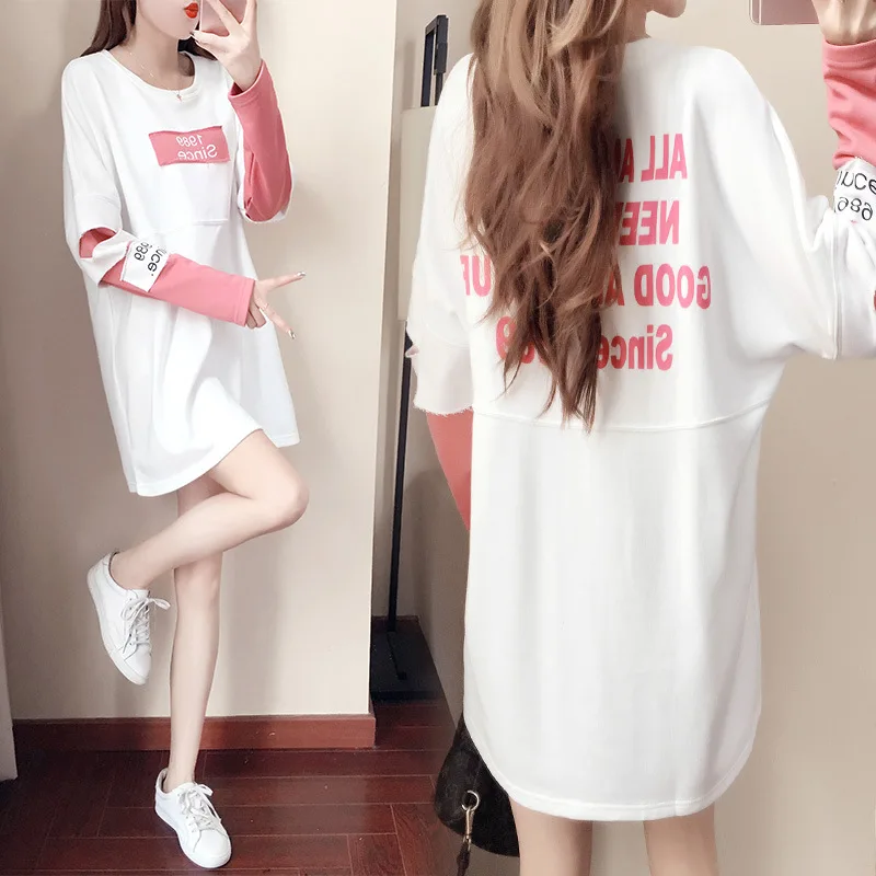 

Factory Direct Wholesale Hoodie Women's 2019 Autumn New Style-Style Pullover Loose-Fit Mid-length Cotton INS Top