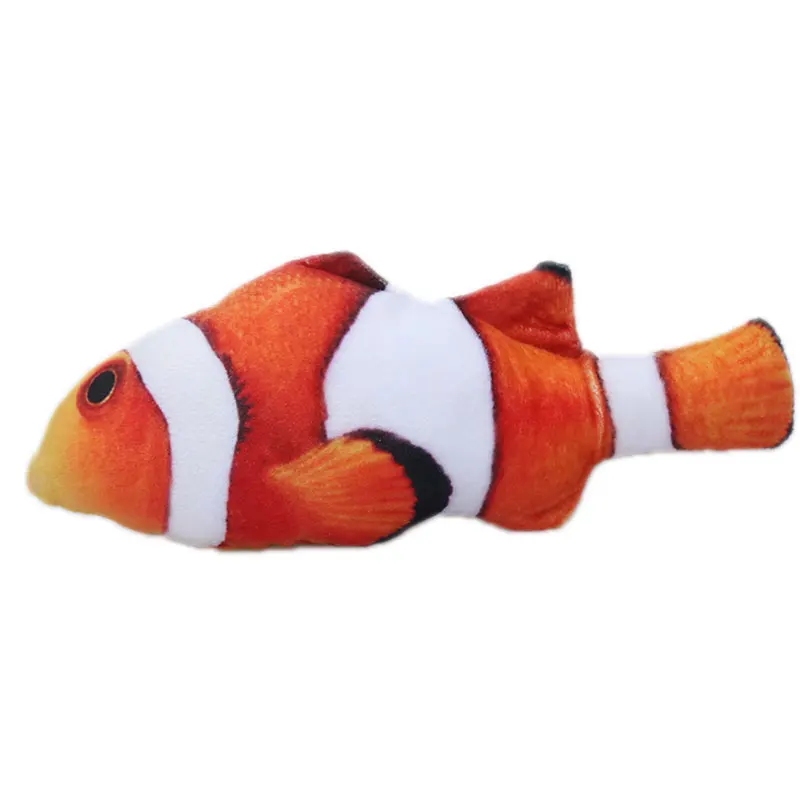 Clownfish 28g Мягкая Плюшевая креативная 3D игрушка в форме карпа, рыбы, кошки, подарки, рыба-кошка, мягкая подушка, кукла, имитация рыбы, играющая игрушка для питомца - Color: Clownfish 28g