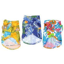 Одежда для собак летняя пляжная рубашка собака милый Принт Гавайский пляж повседневная домашнее животное рубашка туристическая Цветочная с коротким рукавом собака блуза с принтом кошки