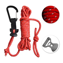 Reflective Tent Rope with Carabiner Hook for Camping Fishing Outdoor Camping Multi Tool