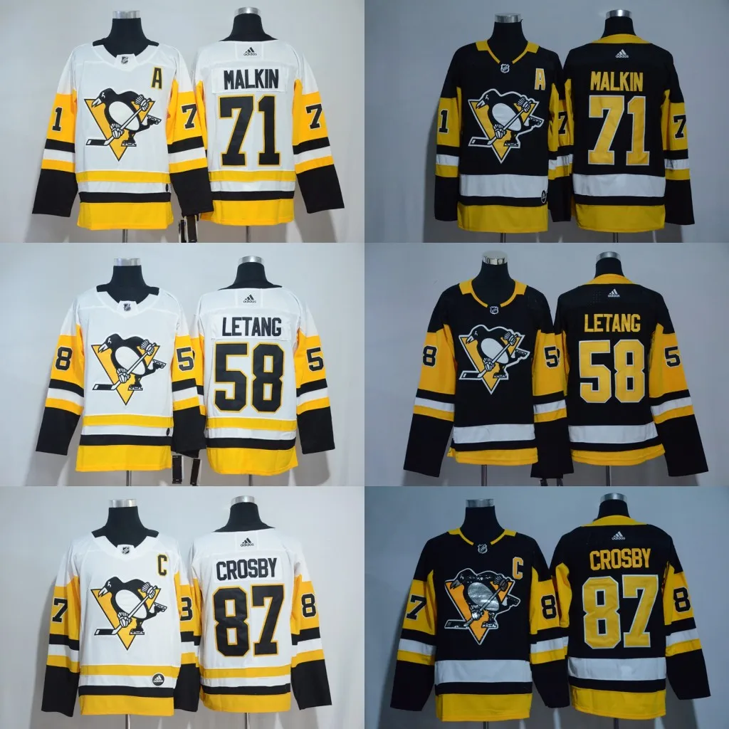 Мужские взрослые Джерси Питтсбург Evgeni Malkin 71 Kris Letang 58 87 Sidney Crosby