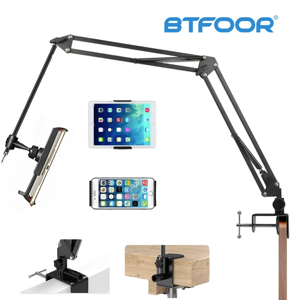 

Long Arm Tablet Holder Clip Stand 360 Degree Bed Desktop Lazy Bracket Support For 11inch Tablet Smartphone IPad Mobile Phone