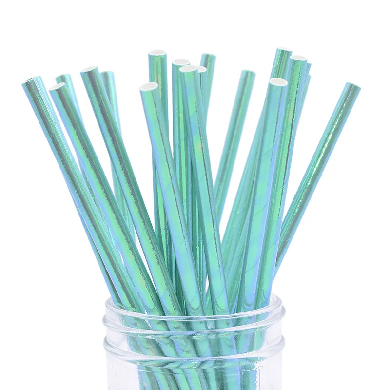 284-straw B04 Party Disposable Tableware Laser Paper Cups Plates for Wedding Birthday Baby Shower Festival Banquet Tableware Party Supplies - Цвет: 284-straw B04