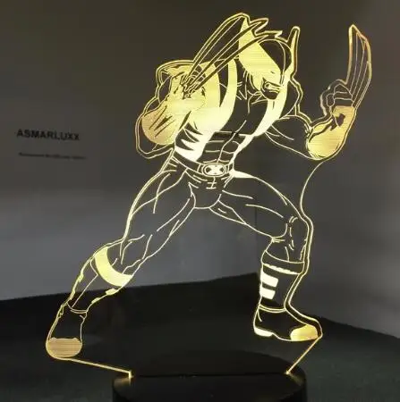 Wolverine 2 Wolverine 3D Lamp 7 Colors LED Night Lamps For Kids Touch Led USB Table Lampara Lampe Baby Sleeping Nightlight Drop Shipping - Испускаемый цвет: Wolverine 2