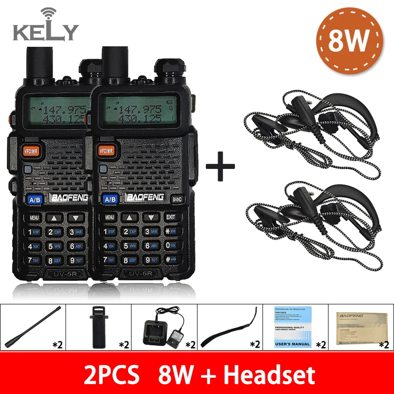 military walkie talkie BaoFeng UV5R Walkie Talkie 2PCS Powerful Two Way CB Radio UV-5R Hunting Radio 8W Baofeng Walkie Talkie UV-9R UV-82 UV-8HX UV-XR midland two way radios Walkie Talkie