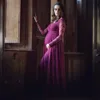 Red Wine V-Neck Long Sleeve Maternity Photography Props Maxi Pregnancy Clothes Lace Maternity Dress Fancy Shooting Photo Pregnan ► Photo 2/6