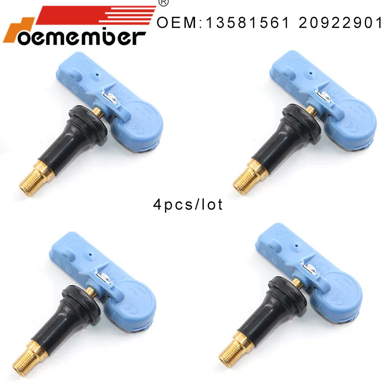 Four pieces Oember 4 шт. датчик давления в автомобильных шинах 13581561 TPMS система мониторинга для GMC Buick Cadillac Chevrolet20922901 22853740 433 МГц - Цвет: Four pieces