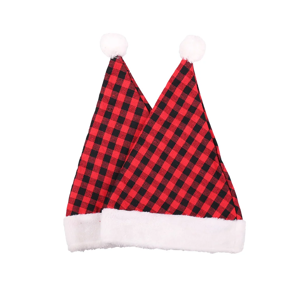 

Plaid Santa Hat Christmas Decorations for Adults and Kids 2 pcs