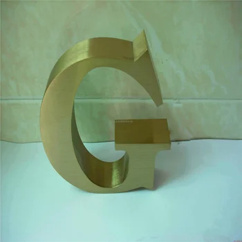 Kopen Factory Outlet Outdoor Plating Titanuim Letters, Gouden Kleur Rvs Letters, Metalen Nummer, Goud Roestvrij Staal Teken