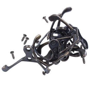 

Clothes Coat Hat Metal Antique Style Double Hooks Hanger 10pcs