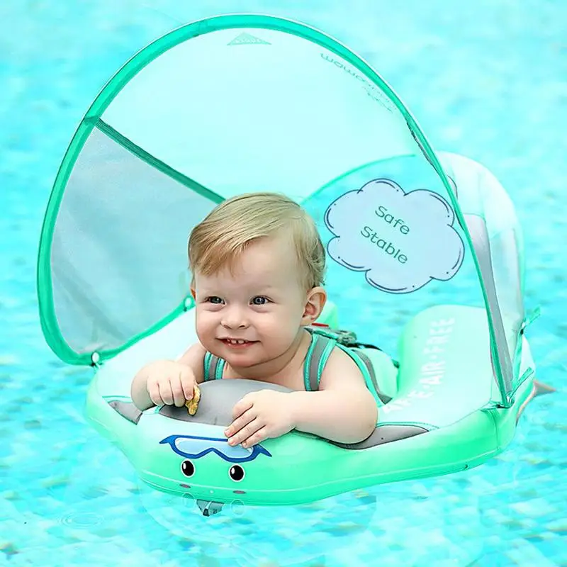  Kids Baby Swimming Rings With Awning Solid No Inflatable Safety Accessories For Baby Swimming Ring 