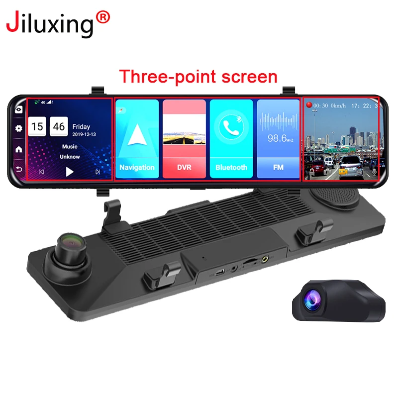 Видеорегистратор Jiluxing 12 дюймов 4G Android 8 1 GPS ADAS 1080P | Автомобили и мотоциклы
