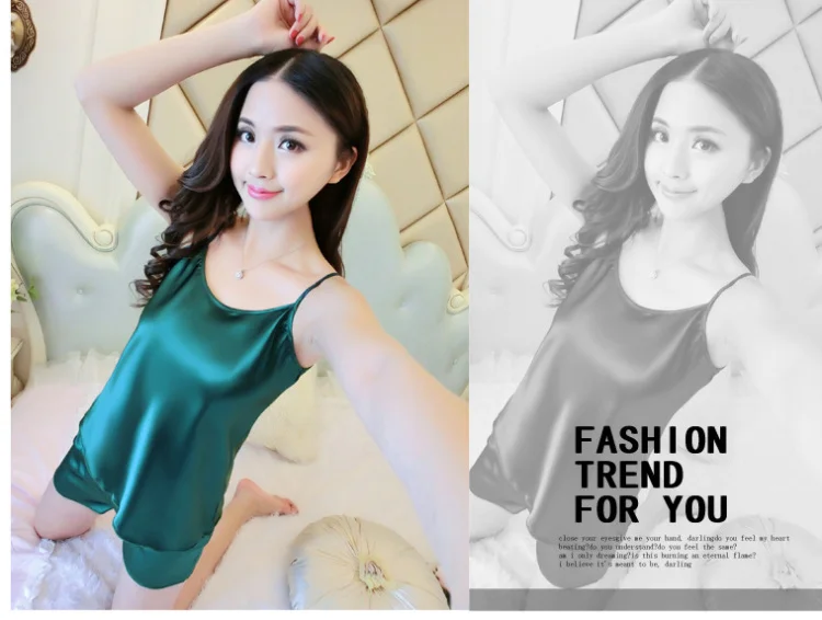 Летний тонкий срез, имитация шелковой ткани, подтяжки, шорты, жилет, пижама, летняя Домашняя одежда из натурального шелка