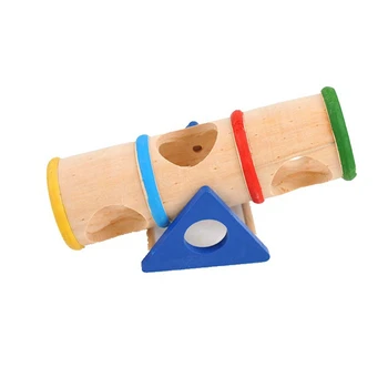 

Hamster Mouse Tunnel Tube Toy Hamster Cage Toy Seesaw Pet Wooden Home Small Animal Rat Mice House Play Swing Rat Toys