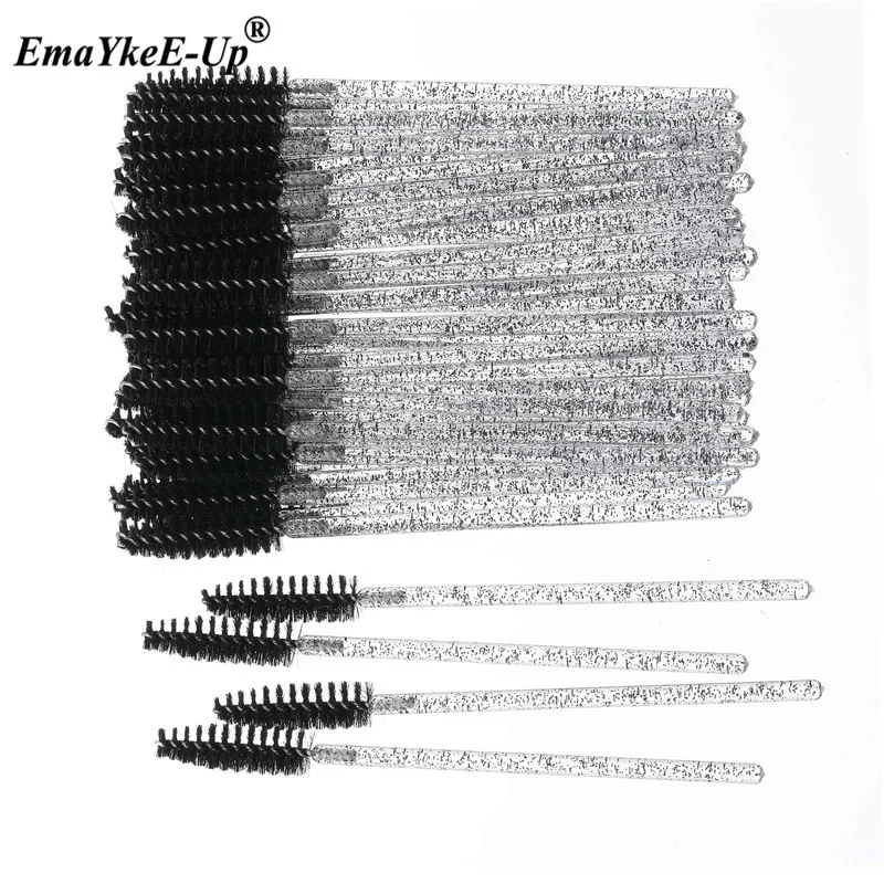 

500pcs 10bags Disposable Crystal Eyelash Brush Mascara Wands Applicator Grafting Eyelash Curling Comb Beauty Makeup Tool