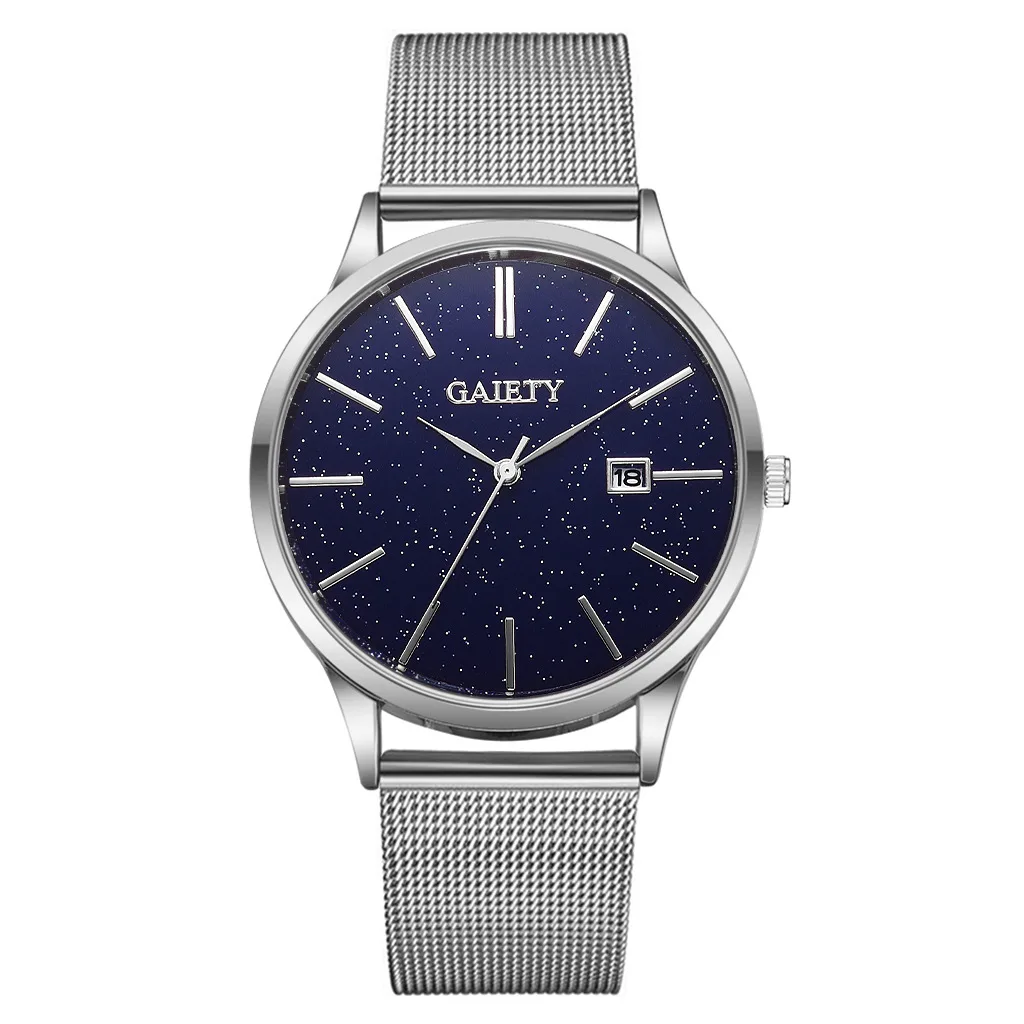 Серебристый Мужские часы Мужские Relogio Masculino Montre Homme Ретро дизайн из нержавеющей стали ремешок аналог, кварцевый сплав наручные часы Relojes Hombre - Цвет: Серебристый