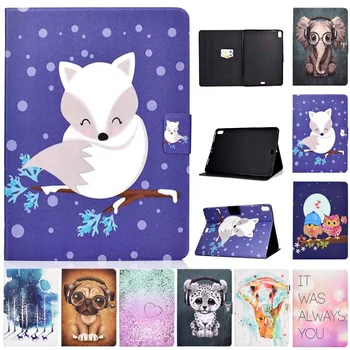 

For IPAD Pro 11 Auto-Wake up / Sleep Tablet Case With Card Slot Shockproof Protective Shell Bracket PU Leather Print Case Cover