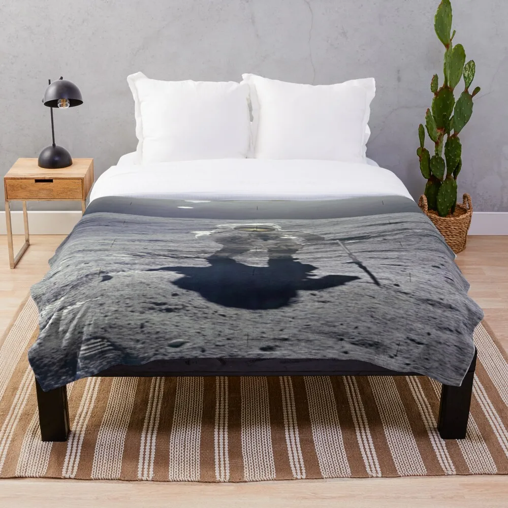

All Season Printed Fleece Blanket Super Soft Cozy Throw Blanket Lunar Surface