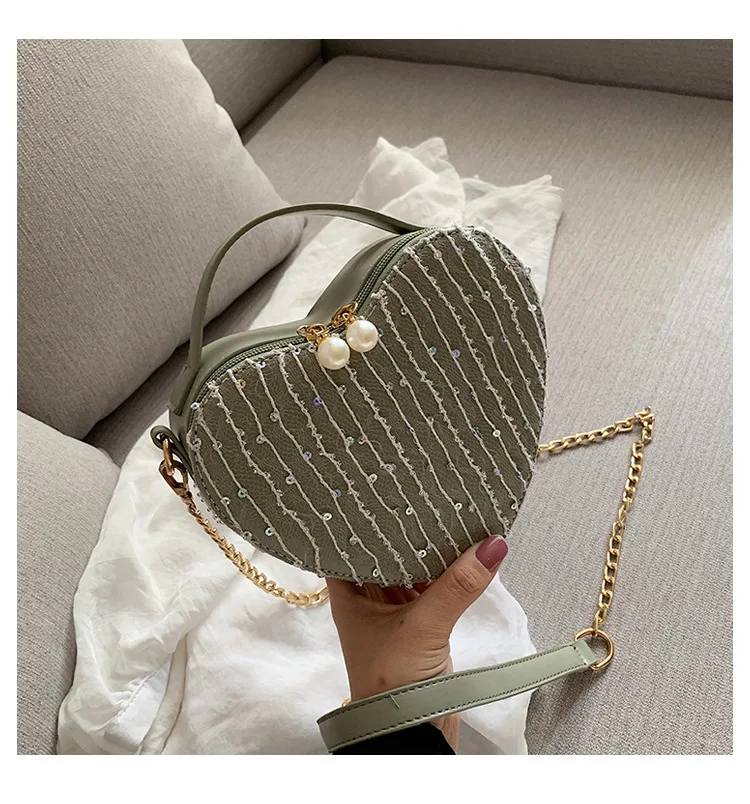 

High Grade Sense Bag WOMEN'S Bag 2019 New Style Small Love Heart Shape Western Style Shoulder Versatile Online Celebrity Small L