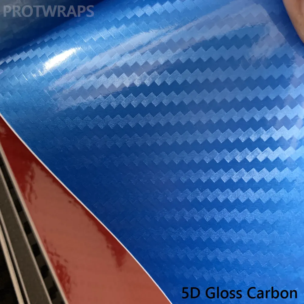 5D GLOSS BLUE CARBON FIBRE VINYL WRAP small texture  (2)