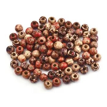 

100pcs Mix Wooden Beads 9*10mm For Beading DIY Jewelry Making Bracelet Necklace Wood Loose Beads