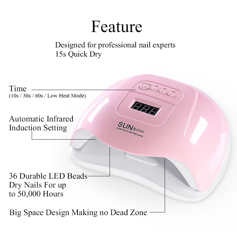 Billig 72W UV LED Nagel Lampe 15s Schnell Trocken Für Trocknen Alle Gel Nagellack 36Pcs LEDS LCD nagel Trockner Nail art Werkzeuge Mit Niedrigen Wärme Modus