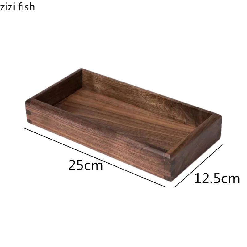 Rectangular Wooden Storage Tray Grocery Key Disk Desktop Organizer Storage Box Fruit Plate Snack Trays Tea Tray Organize Box 6