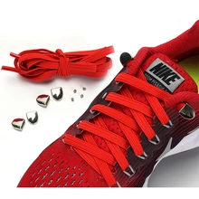 Шнурки для обуви без завязок, плоские эластичные шнурки, высококачественные кроссовки с металлической пряжкой, шнурки для детей и взрослых, унисекс, ленивые шнурки, 1 пара