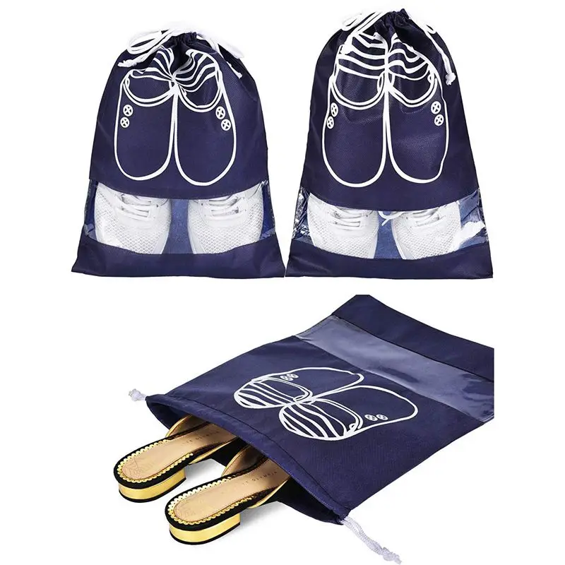 12 Pieces 2 Sizes Shoes Bag Shoe Organizer Bag Storage Dust-proof Shoe Bags with Drawstring for Women and Men