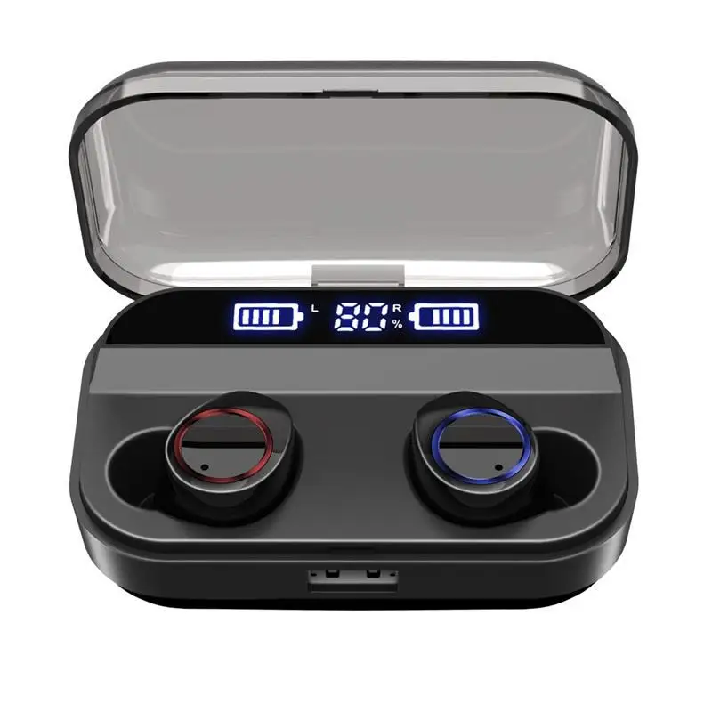 X11 TWS Беспроводные Bluetooth 5,0 Наушники дисплей питания сенсорный контроль Hifi стерео наушники IPX7 Водонепроницаемая гарнитура с зарядным устройством - Цвет: black