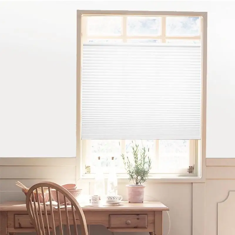 

Self-Adhesive Pleated Blinds Half Blackout Bathroom Windows Curtains Shades