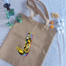 

Fashion All-match Student Shoulder Bag JOJO Printed Shopping Bag Linen Commuter Portable Large-capacity Luxury Tote Bag