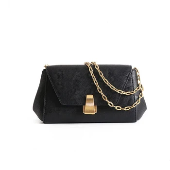 

2020Casual Chains Women Crossbody Bag Cow Leather Ladies Hand Bags Genuine Leather Underarm Handbags Vintage Messenger Girls Bag