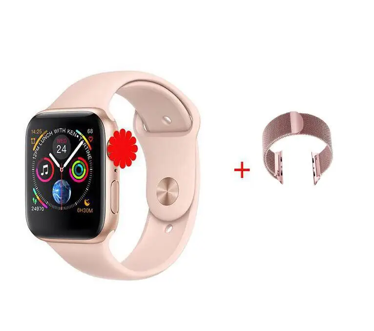 Горячая IWO 8 PLUS 44 мм часы 4 сердечного ритма чехол для смарт часов для apple iPhone Android телефон IWO 5 6 9 10 Обновление не apple Watch - Цвет: ROSE GOLD WATCH MI