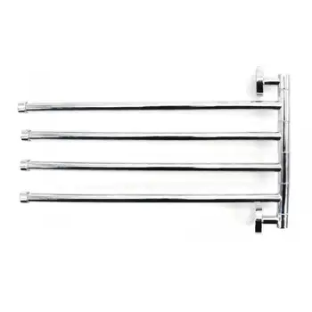 

Bathroom Swivel Towel Bar 4-Arm Stainless Steel Swing Hanger Towel Rack with Hook Space Saving Wall Mount Rotating Towel Rail