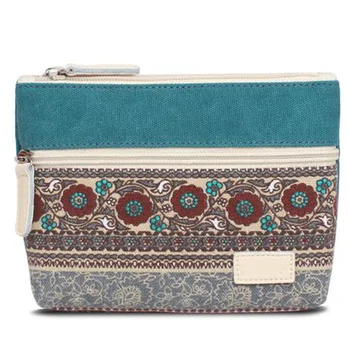 

Clutch Bag National Wind Purse Retro Canvas Bag Zipper Storage Bag