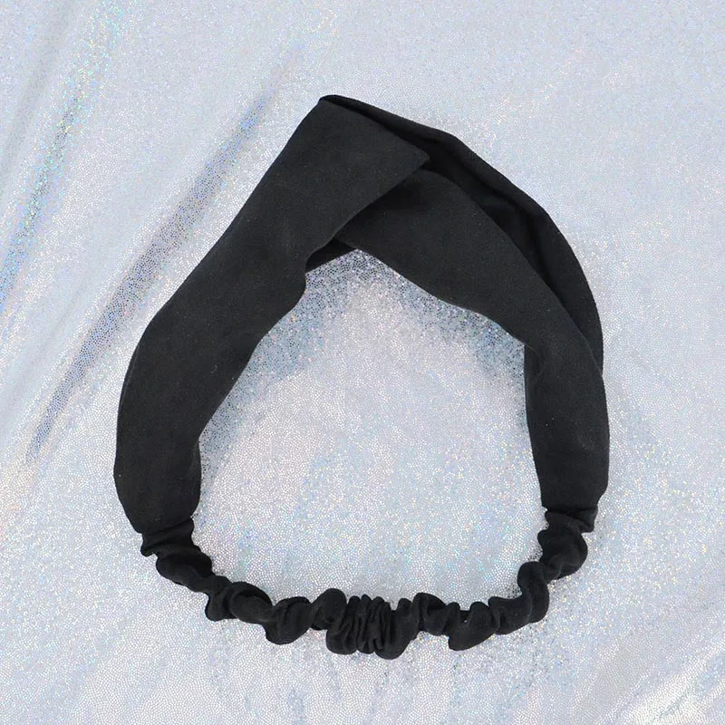 style 3 child black Женская замшевая повязка на голову; сезон весна-осень; Винтажные эластичные резинки для волос с перекрестным узлом; мягкая однотонная повязка для волос для девочек; аксессуары для волос - Цвет: style 3 child black