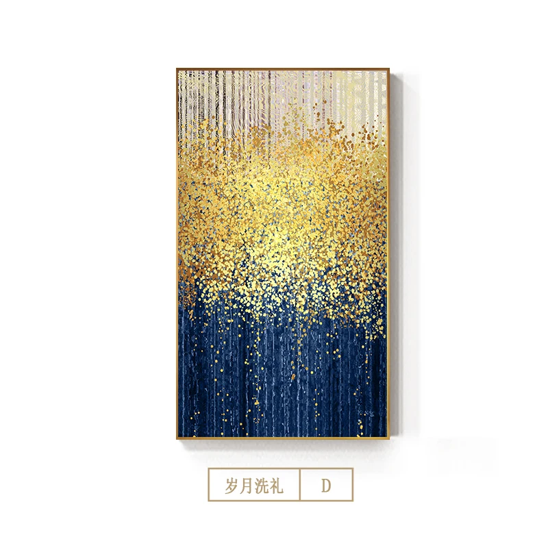 Abstract art D Абстрактная Картина на холсте с голубыми золотыми точками, абстрактная Настенная картина для гостиной, большая настенная художественная декорация, серый зеленый плакат и принт - Цвет: Abstract art D