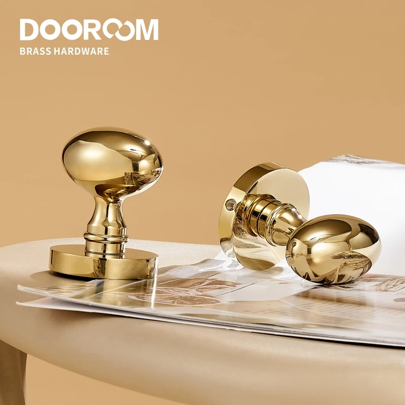 Dooroom Set serratura in ottone moderno lucido PVD oro interno camera da letto bagno manichino Privacy passaggio Set leva nascosta