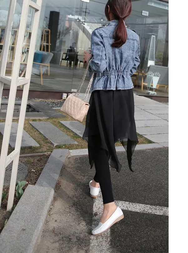 

Korean-style Hot Selling Irregular Chiffon Skirt Base Culottes Fake Two-Piece