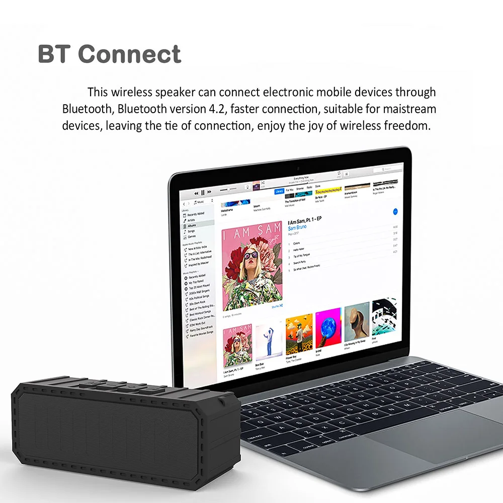 

Smalody Speaker Portable 6W Stereo Sound Box Bluetooth Speakers Fm radio Speaker with Mic TF Card Slot Home Outdoors Travel