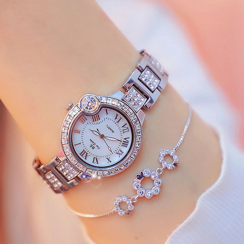 

BS Hot Selling Watch 2019 New Popular Crystal Diamond Watches Lady's Dress Watch Girl Fashion Bracelet Watches Montre Femme