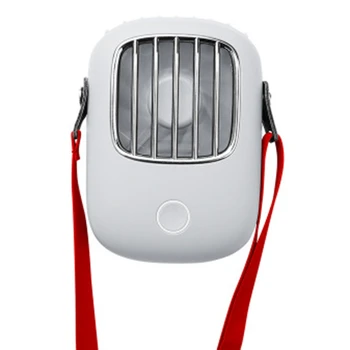

White Hanging Neck Portable USB Fan For Office, Dormitory