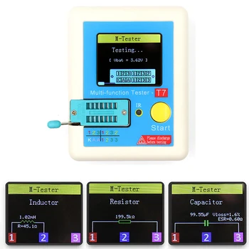 

Junejour Portable TFT Color Display Transistor Tester Multimeter Multifunctional Triode Capacitance Meter Test