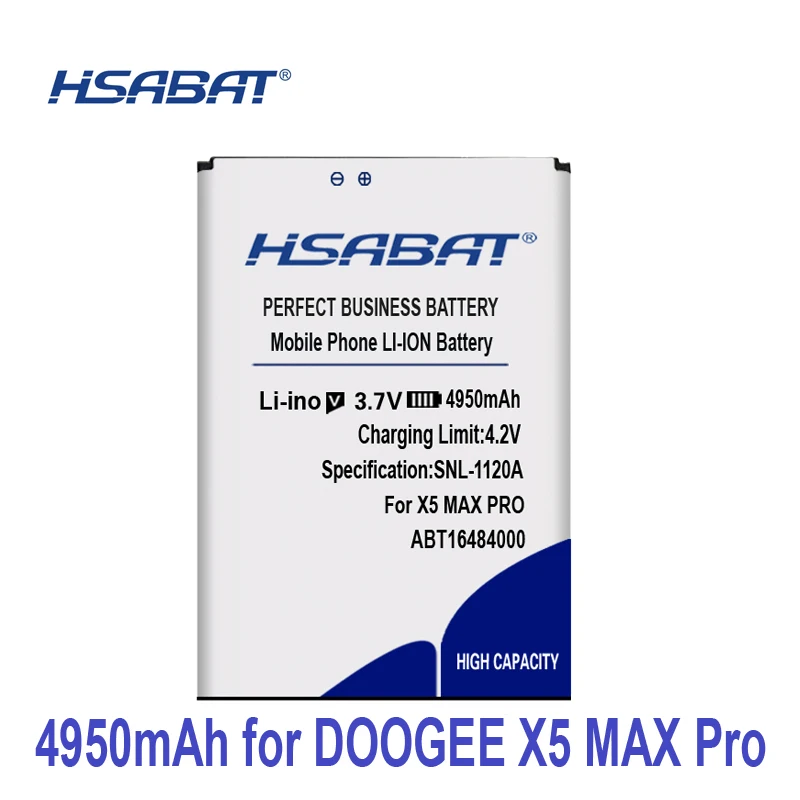 Аккумулятор HSABAT BAT16484000 4950 мАч для DOOGEE X5 MAX Pro и DOOGEE X5 MAX