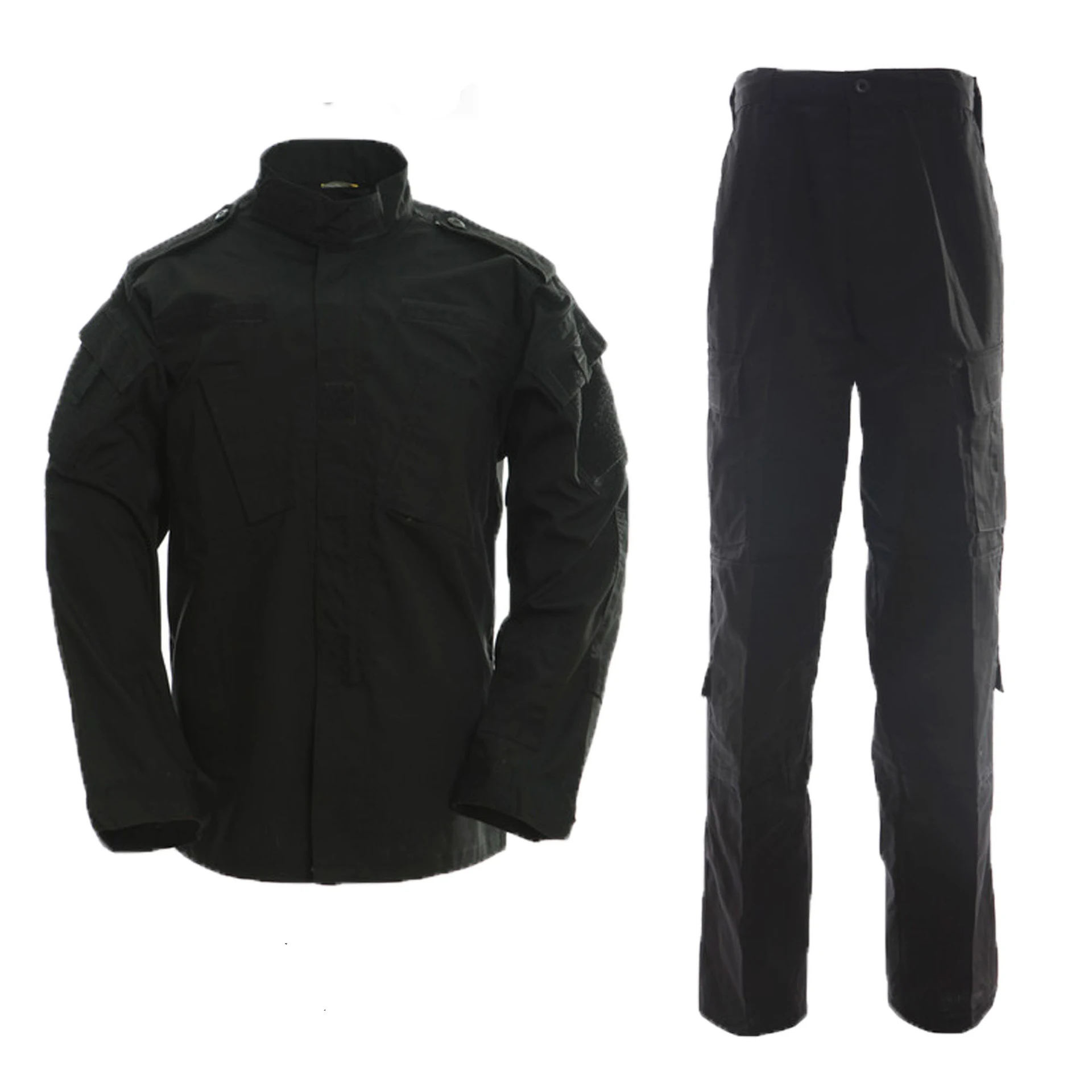 Немецкий армейский лесной Камуфляжный костюм ACU BDU, военный Камуфляжный костюм, комплекты CS, Боевая тактическая Пейнтбольная форма, куртка и штаны - Цвет: Black