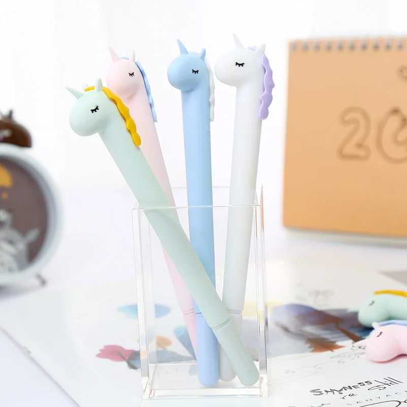 Mixed Pack Creative Kawaii Cute Flamingo Unicorn Gel Pen Cat Space Whale Alpaca Cool Kawai School Stationery Item Stationary Kit