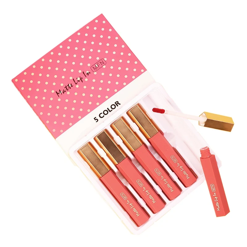 

New 5 Colors Matte Lip Gloss Waterproof Long Lasting Liquid Lipstick Set Red Velvet Make Up Women Sexy Lip Cosmetic maquiagem